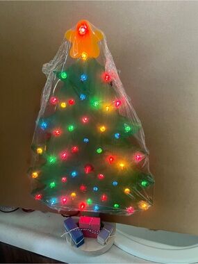 Handcrafted Wooden Christmas Tree w/ Lights
